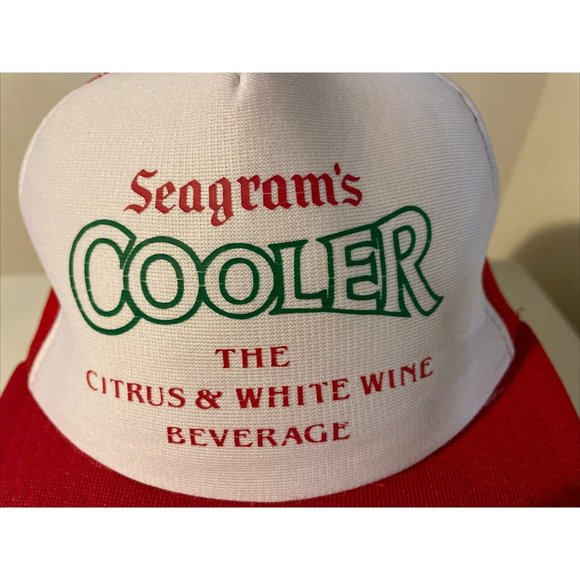 Vintage 80s Seagram's Cooler Mesh Trucker Hat Citrus & White Wine Beverage - Picture 3 of 9